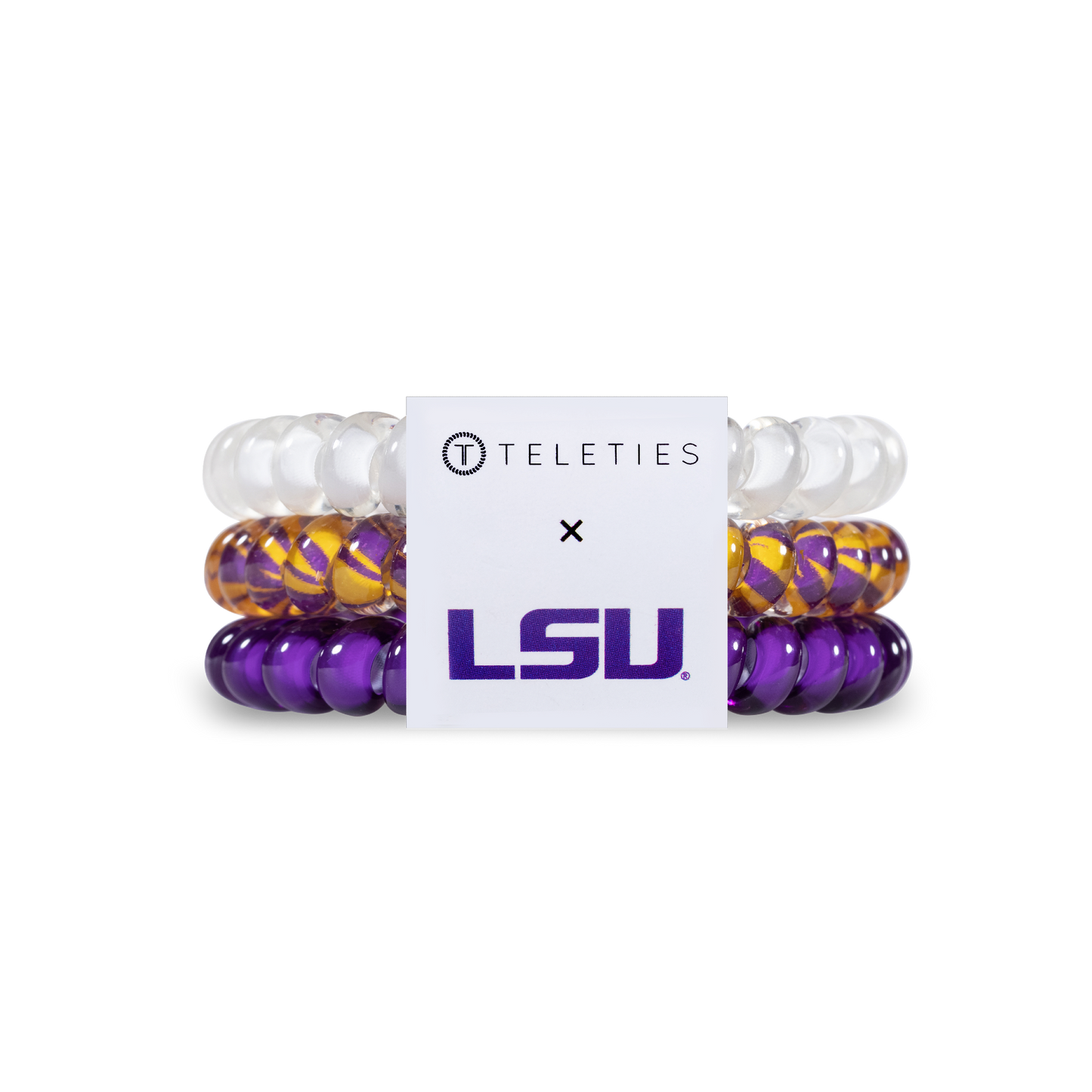 TELETIES - Spiral Hair Coils | Small | LSU Hair Ties