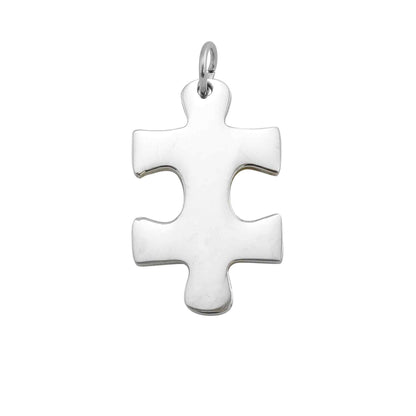 WJW - 10 Pack - Blank Vertical Stainless Steel Puzzle Piece
