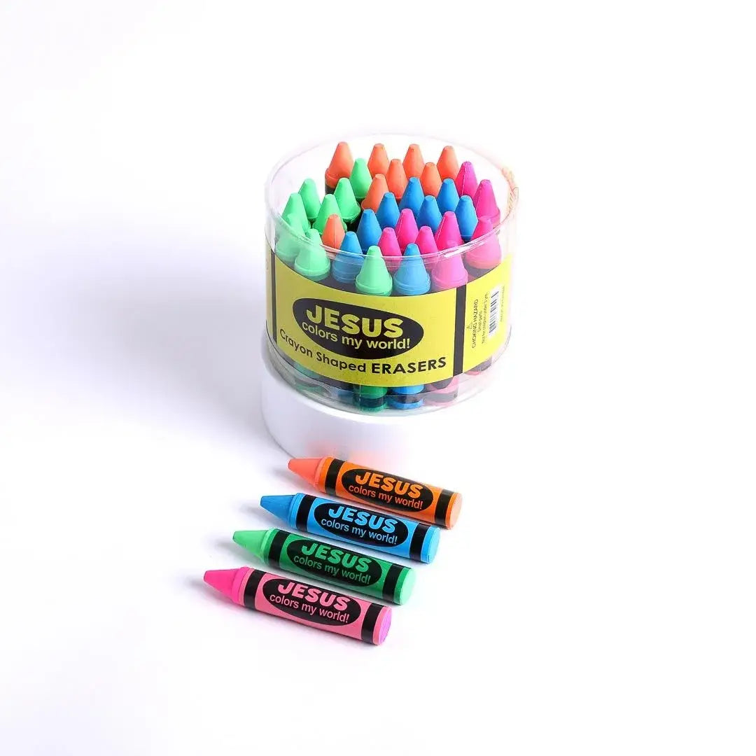 Swanson Christian Products - Eraser Jesus Colors My World - Pack of 36