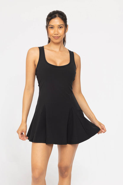 Mono B - CRISS-CROSS SQUARE NECKLINE ACTIVE DRESS