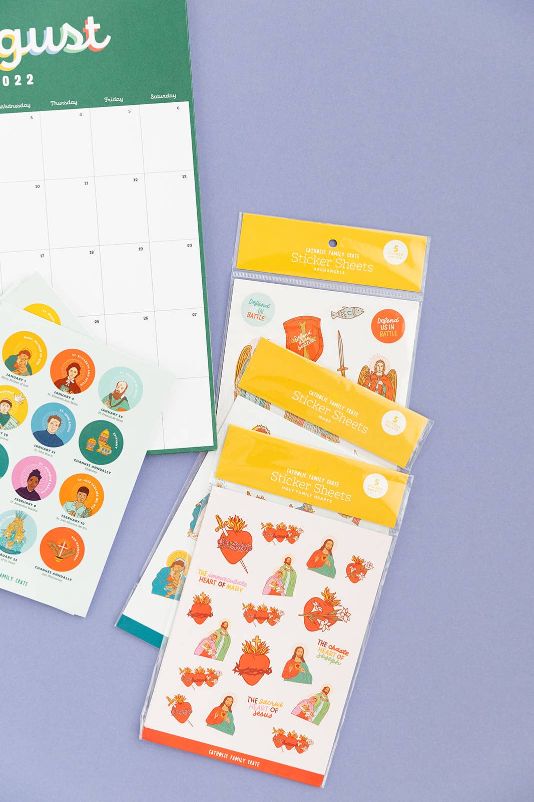 Catholic Family Crate® - Holy Family Sticker Sheet - 5 Pack