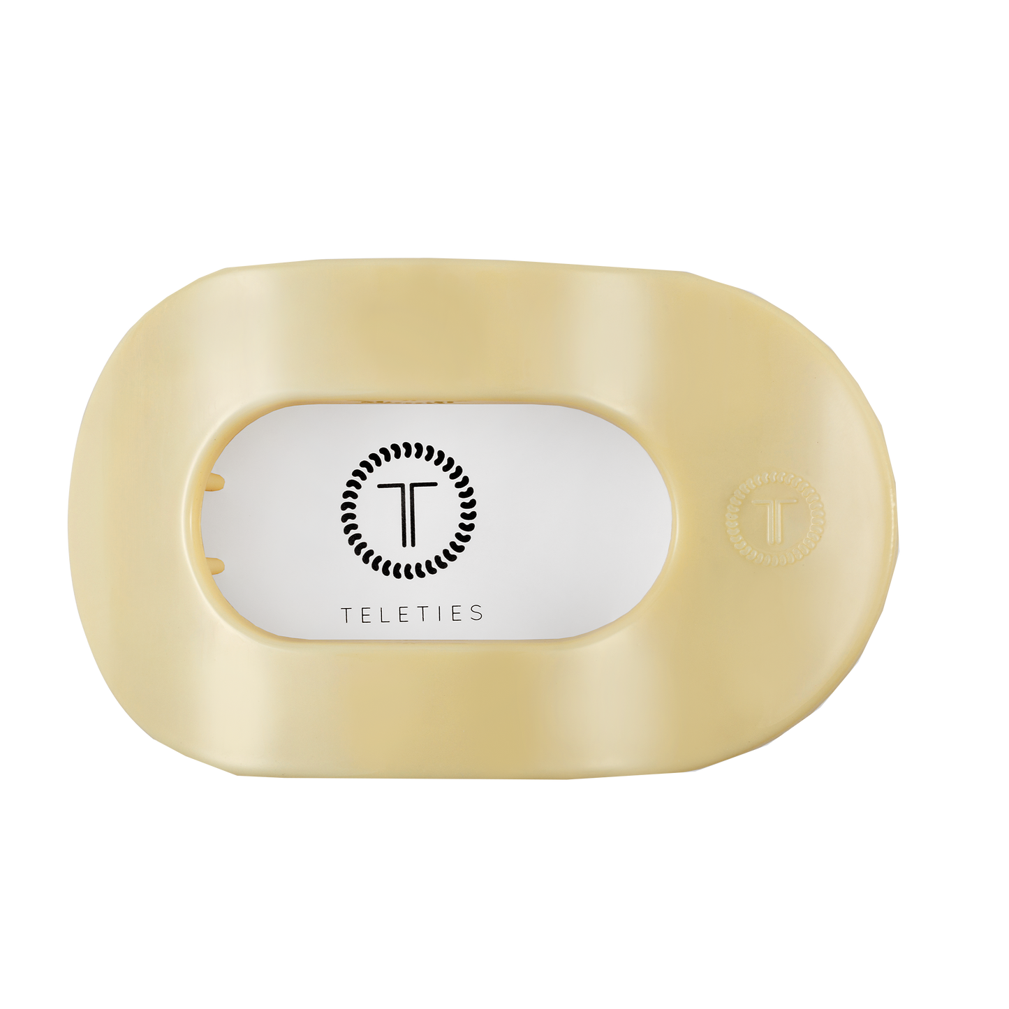 TELETIES - Flat Round Hair Clip | Large | Butter Yellow