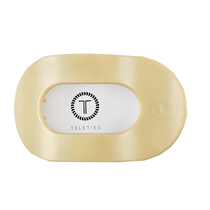 TELETIES - Flat Round Hair Clip | Large | Butter Yellow