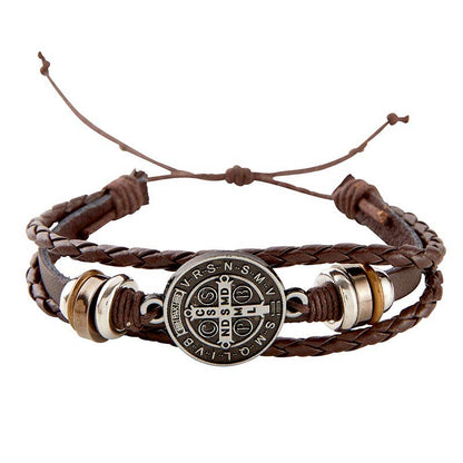 Christian Brands Catholic - Brown Bracelet With Metal