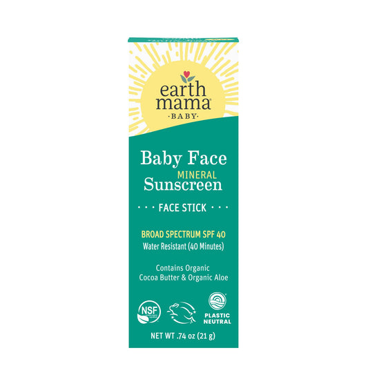 Earth Mama Organics - Baby Face Mineral Sunscreen Face Stick - SPF 40