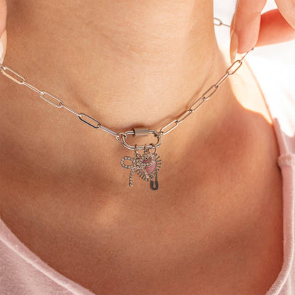 WJW - 18K Gold PVD Paperclip Carabiner Necklace