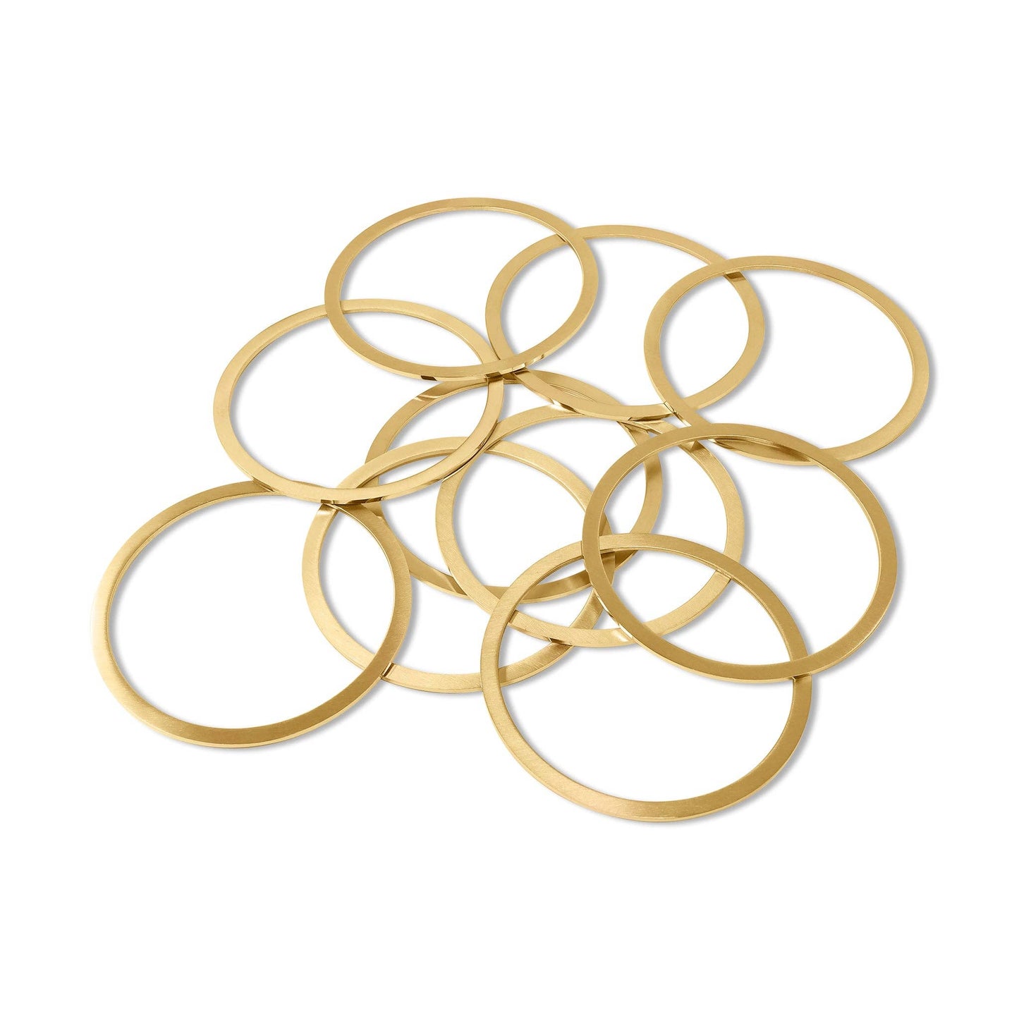 WJW - 10 Pack - 65mm Stainless Steel 18K Gold PVD Coated Blank Bangle Bracelet