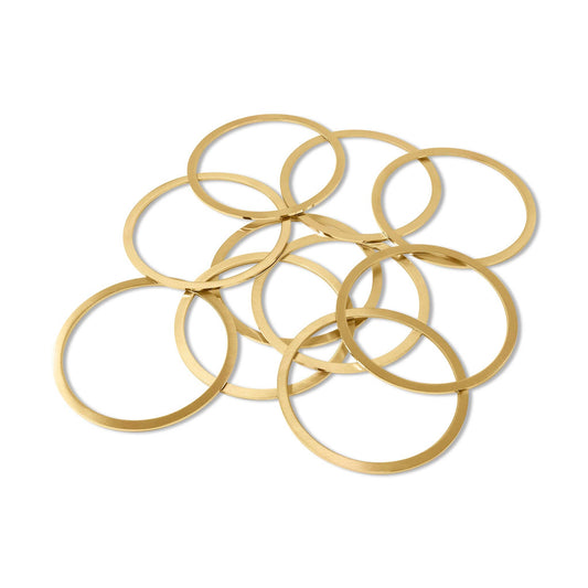 WJW - 10 Pack - 65mm Stainless Steel 18K Gold PVD Coated Blank Bangle Bracelet