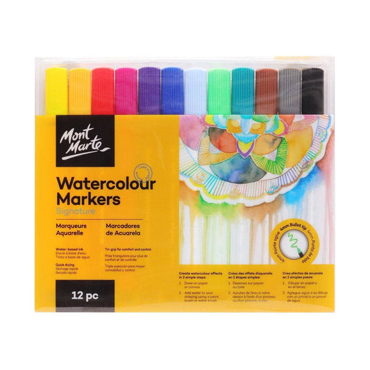 Mont Marte Usa, Inc. - Watercolor Markers Tri Grip Signature 12pc