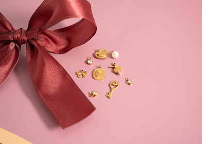 WJW - 18K Gold PVD Stainless Steel Ribbon Bow Charm
