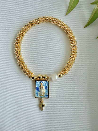 Harleigh Leonards Designs - Mary in Blue China Bracelet