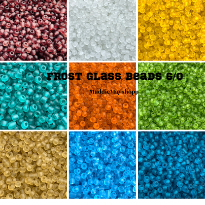 MaddieMayShop - Frost Glass seed beads, 6/m glass beads, Seed Beads Bulk