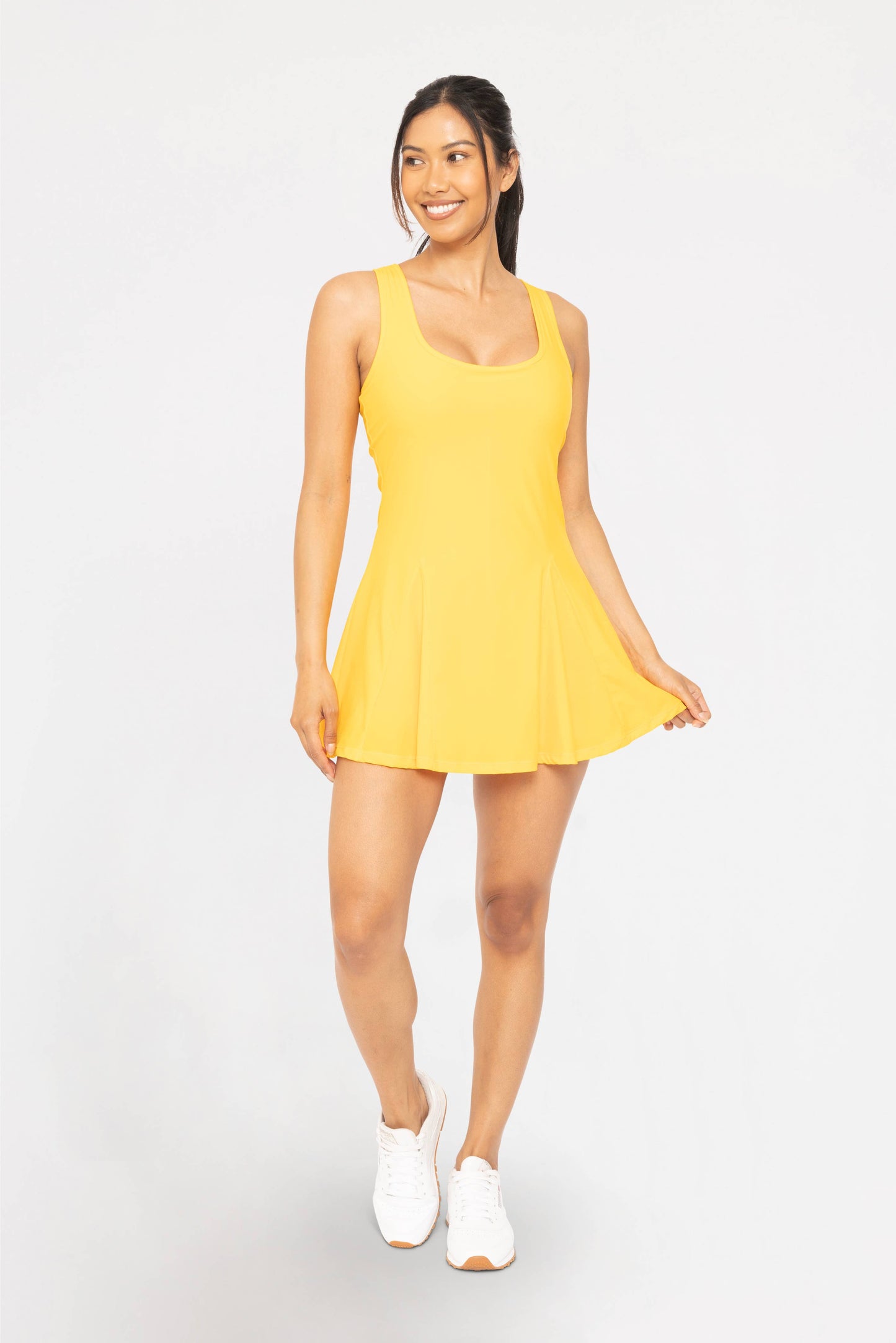 Mono B - CRISS-CROSS SQUARE NECKLINE ACTIVE DRESS