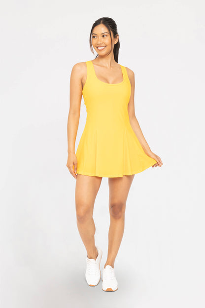 Mono B - CRISS-CROSS SQUARE NECKLINE ACTIVE DRESS