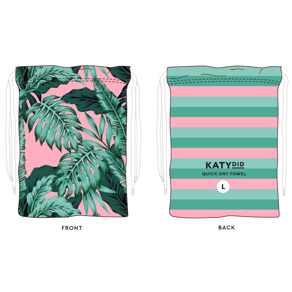 Katydid - Tropical Leaves Quick Dry Beach Towel