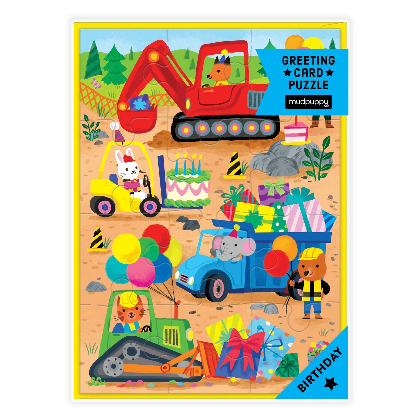 Chronicle Books - Construction Site Birthday Greeting Card Puzzle