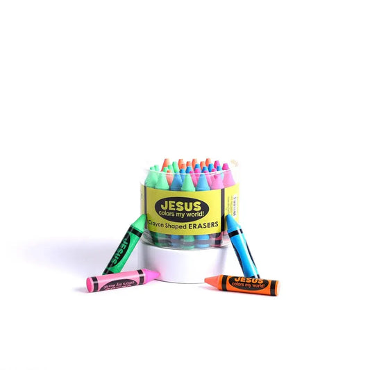 Swanson Christian Products - Eraser Jesus Colors My World - Pack of 36