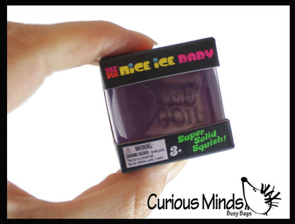 Curious Minds Toys - 1 NeeDoh Teenie Nice Ice Cube Baby Ice Sugar Ball - Thick Gl