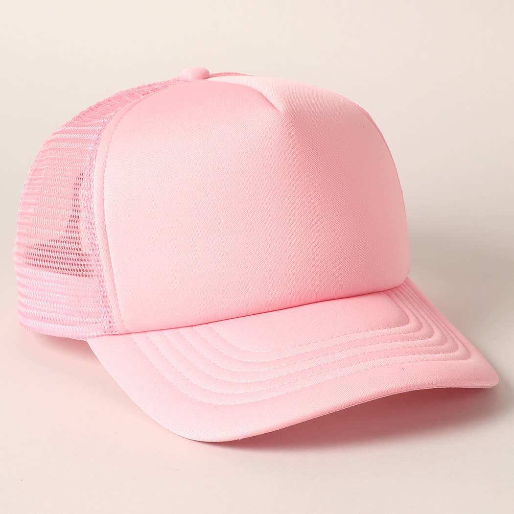 Fashion City - Solid Color Foam Mesh Back Trucker Hat