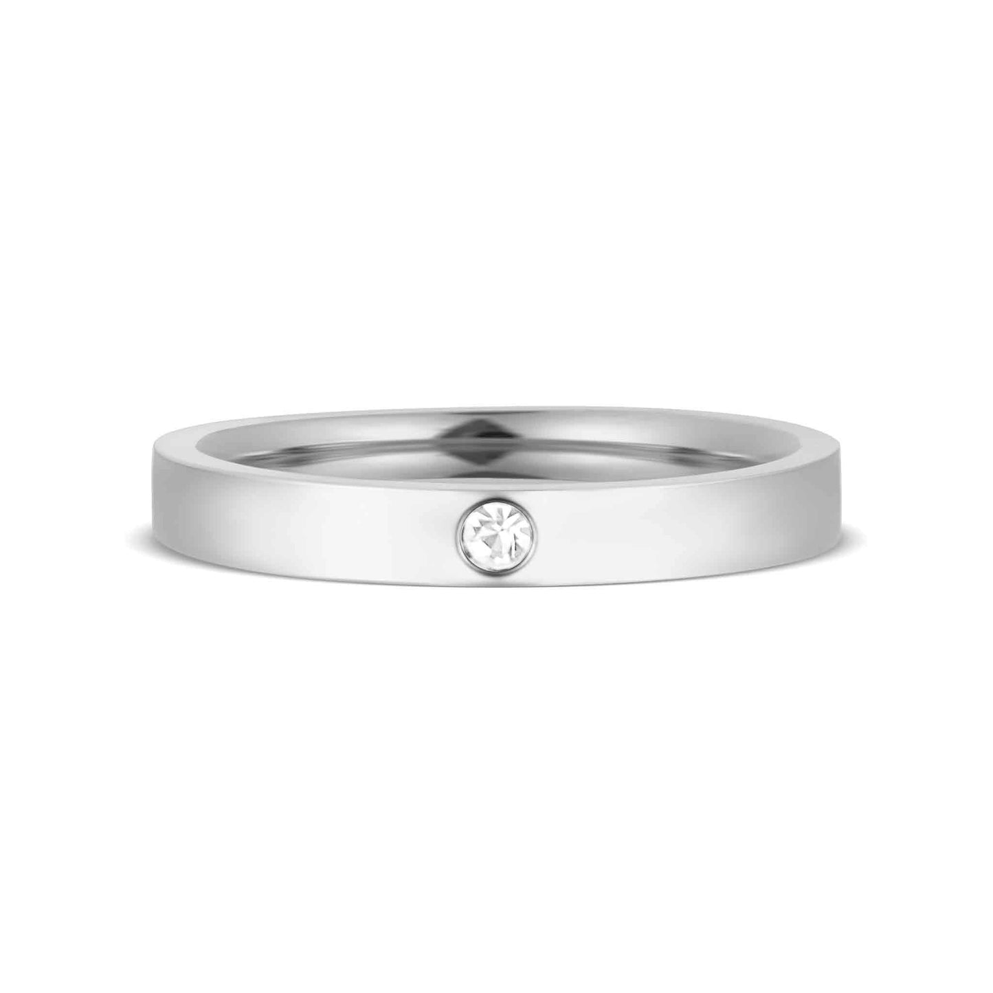 WJW - Stainless Steel Birthstone Engravable Stacking Ring