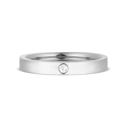 WJW - Stainless Steel Birthstone Engravable Stacking Ring