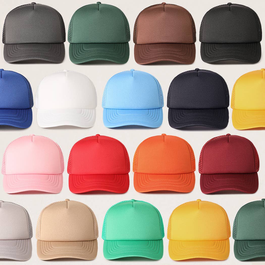 Fashion City - Solid Color Foam Mesh Back Trucker Hat
