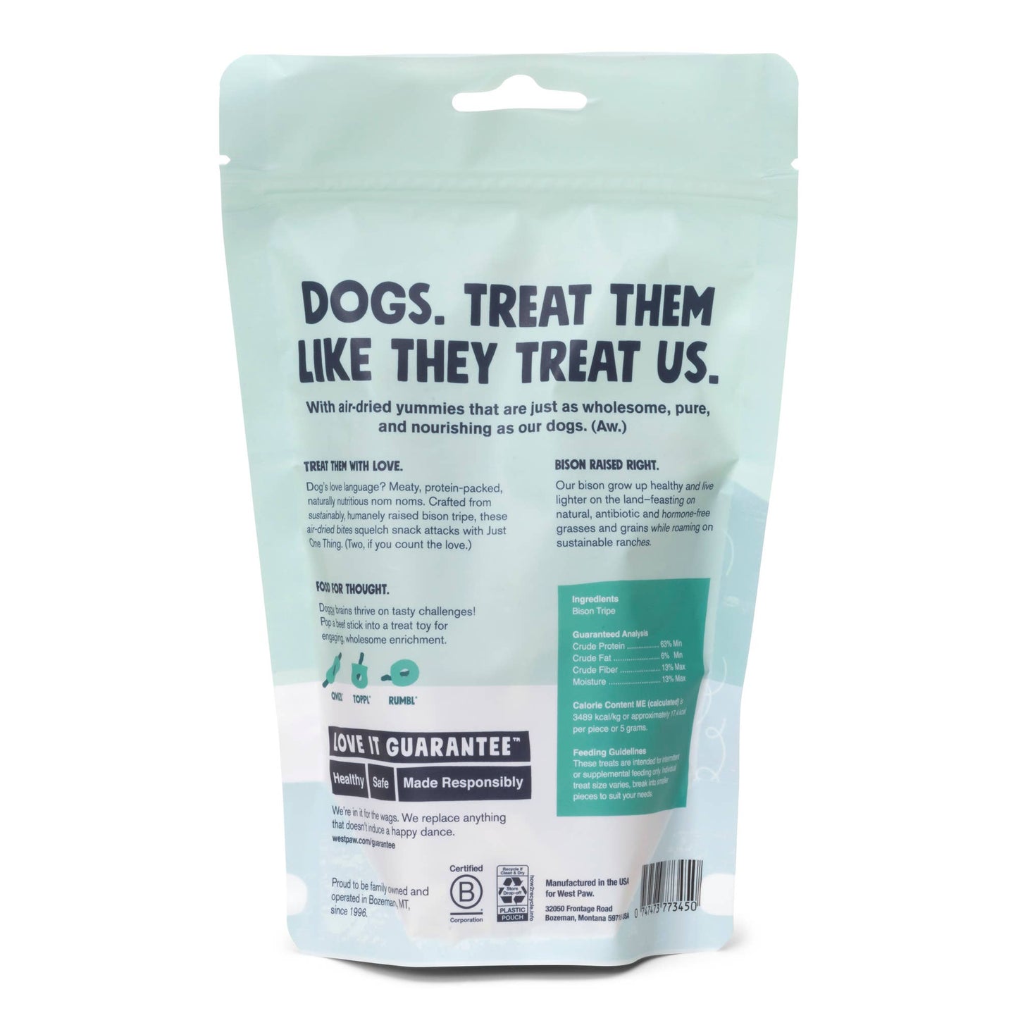 West Paw - Air-Dried Bison Tripe Single Ingredient Dog Treats