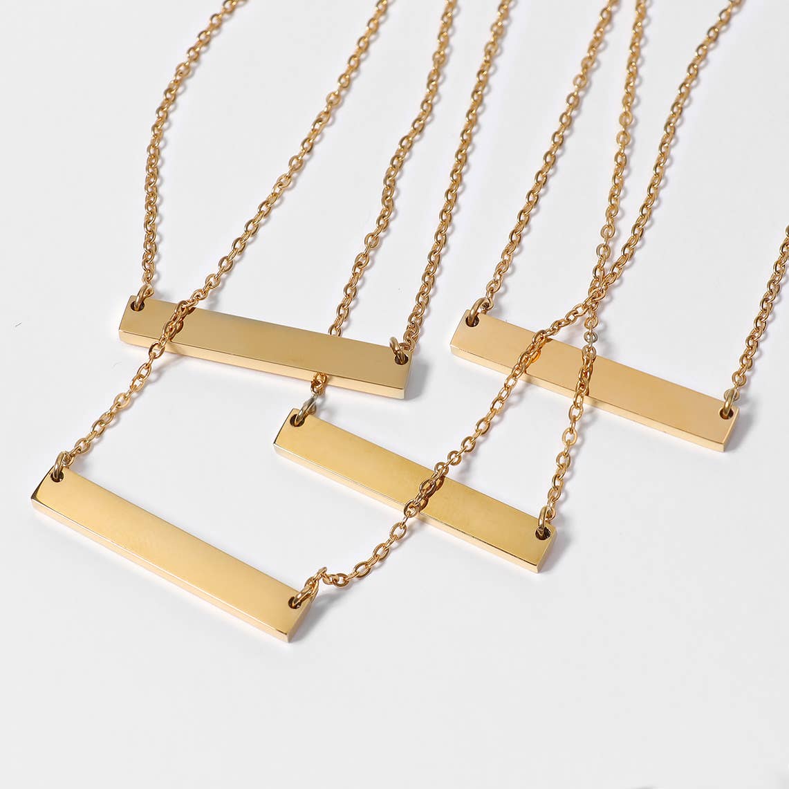 WJW - Polished Blank Stainless Steel Bar Necklace