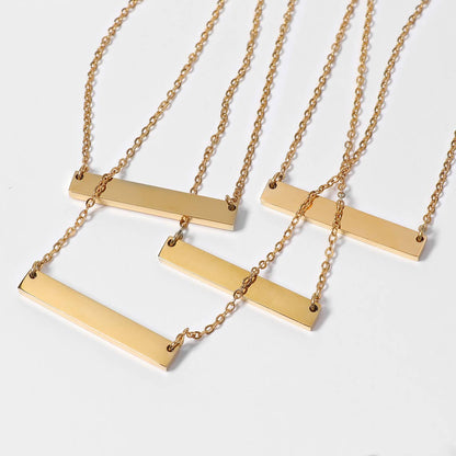WJW - Polished Blank Stainless Steel Bar Necklace