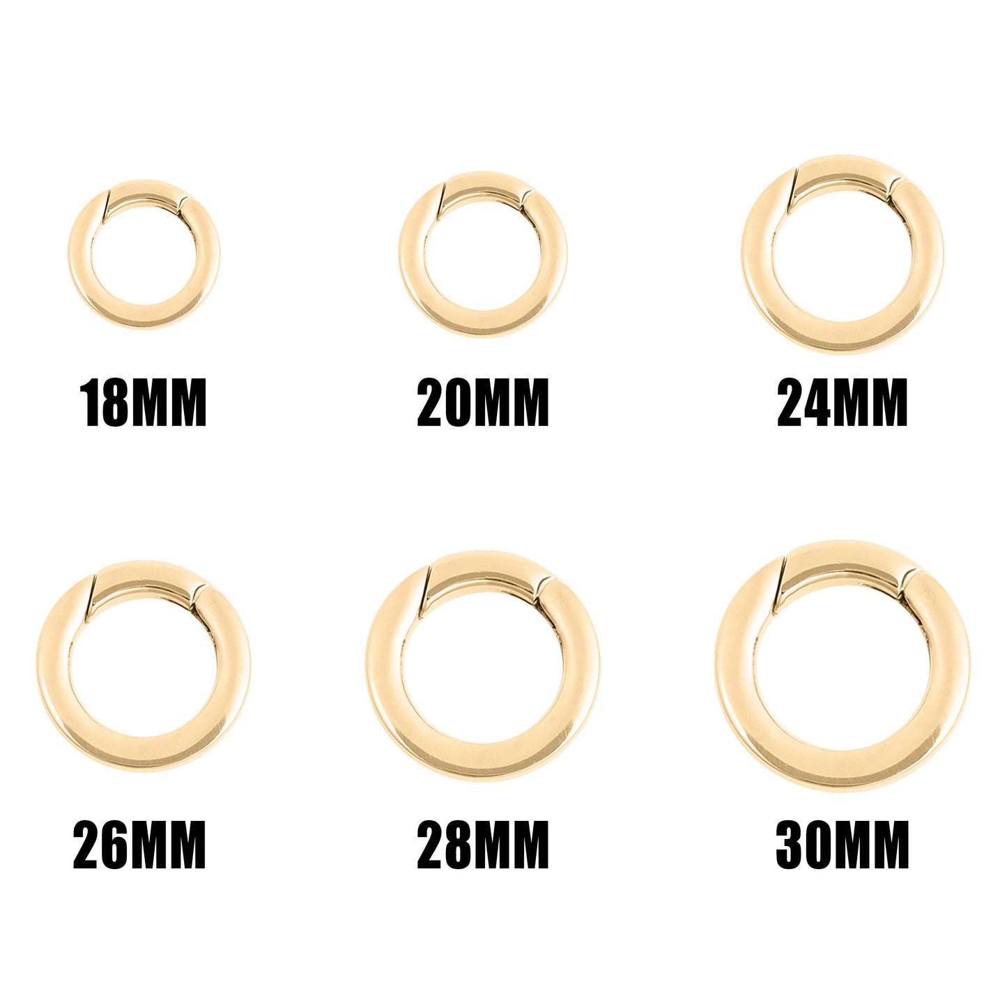 WJW - 18K Gold PVD Stainless Steel Circle Carabiner Charm Clasp