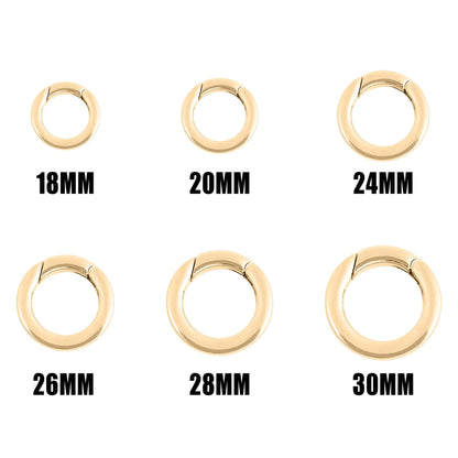 WJW - 18K Gold PVD Stainless Steel Circle Carabiner Charm Clasp