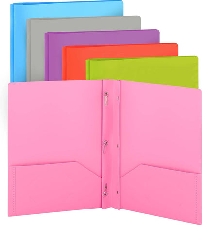 enday - Poly 2-Pockets Portfolio Solid Color With 3-Prong