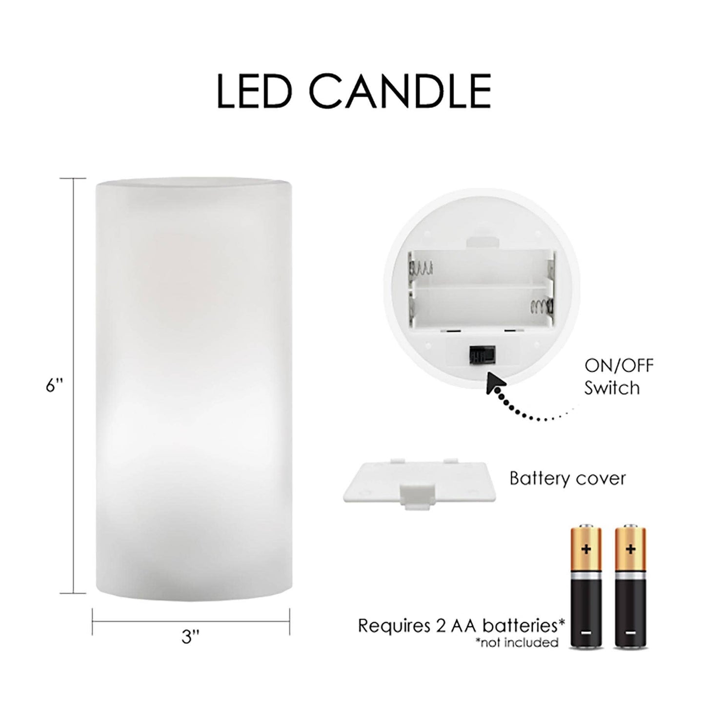 RainCaper - 6 in. LED Flameless Wax Candle - Tiffany "Field of Lilies"