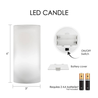 RainCaper - 6 in. LED Flameless Wax Candle - Tiffany "Field of Lilies"