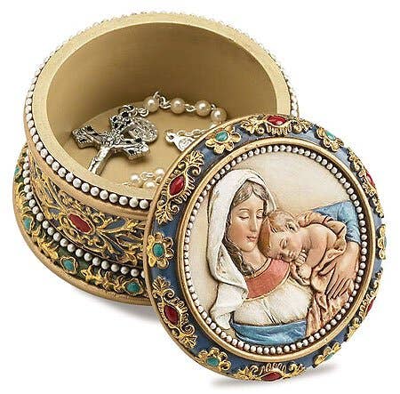 Christian Brands Catholic - 3.5" Dia Madonna & Chld Rsy Bx