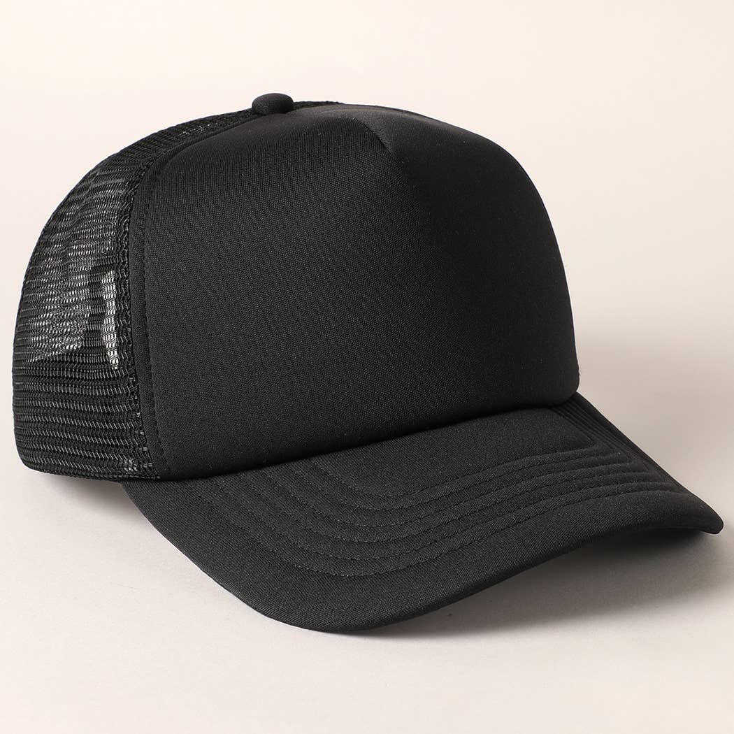 Fashion City - Solid Color Foam Mesh Back Trucker Hat