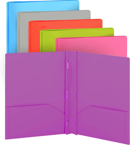 enday - Poly 2-Pockets Portfolio Solid Color With 3-Prong