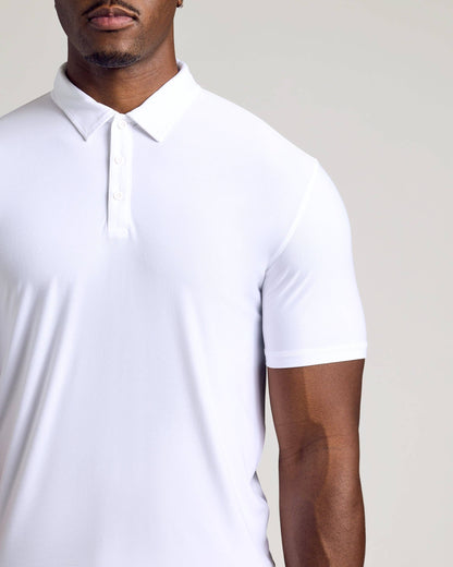 True Classic - White Short Sleeve Tall Active Polo