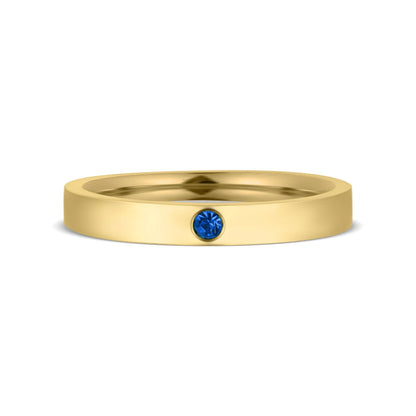 WJW - Gold Engravable Blank Birthstone Stacking Rings