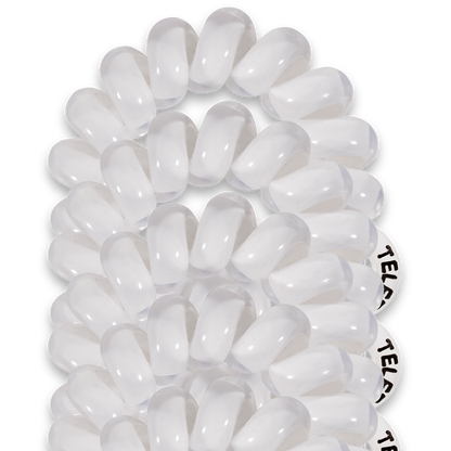 TELETIES - Spiral Hair Coils | Tiny | Coconut White Hair Ties