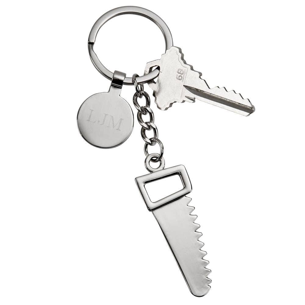 Creative Gifts International Inc. - Saw Keychain with Engraving Tag, 4.75"