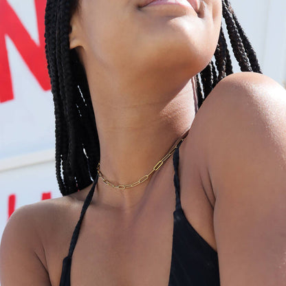 WJW - 18K Gold Paperclip Chain Necklace