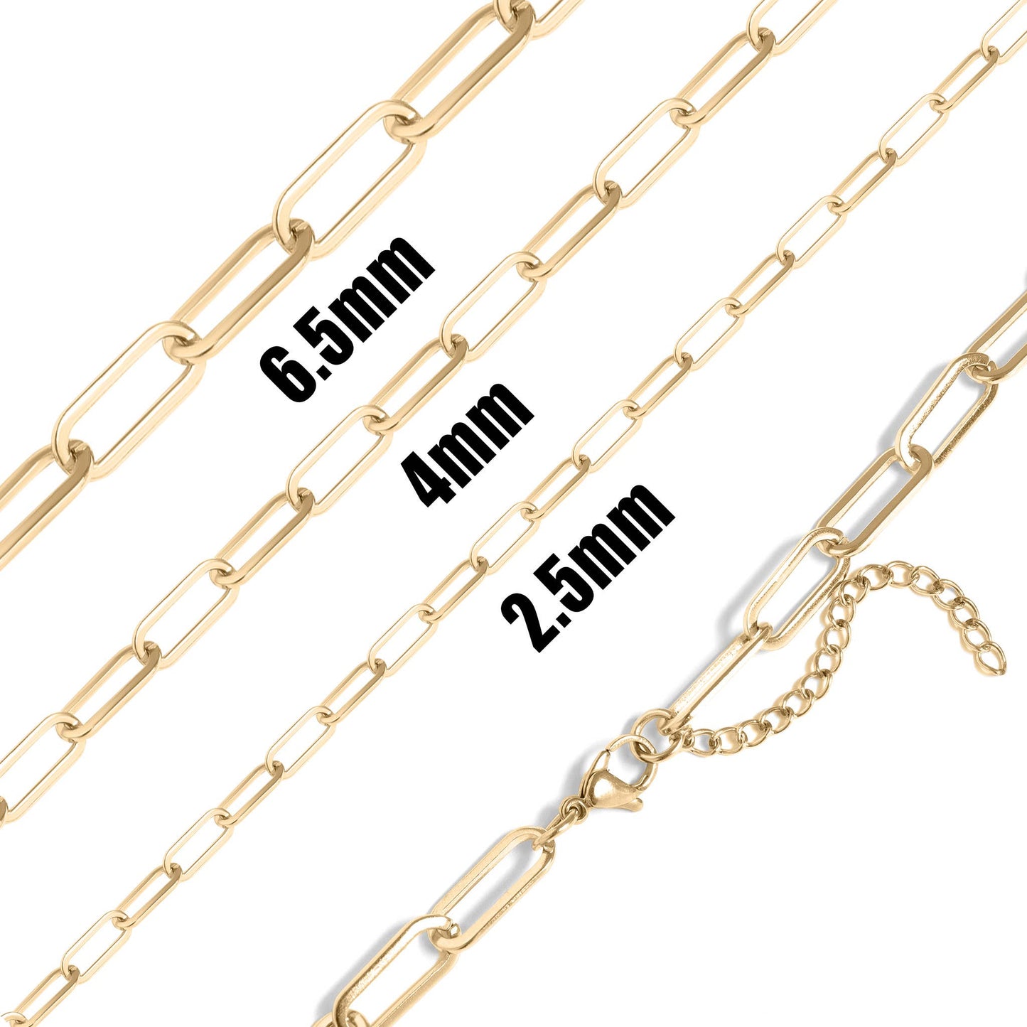 WJW - 18K Gold Paperclip Chain Necklace