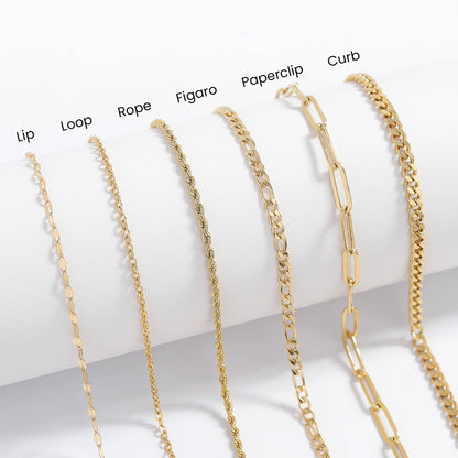 WJW - 18K Gold Paperclip Chain Necklace