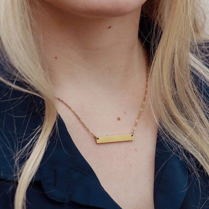 WJW - Polished Blank Stainless Steel Bar Necklace
