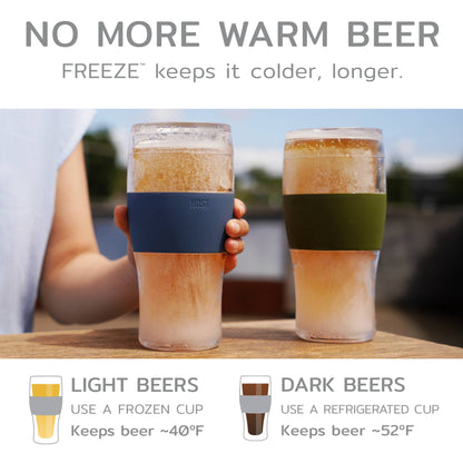 HOST - Beer FREEZE™ Cooling Cup Insulated w/ Cooling Gel - Gray