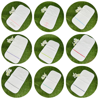 THE ROYALTY COLLECTION - White Cotton Pique Burp Cloth