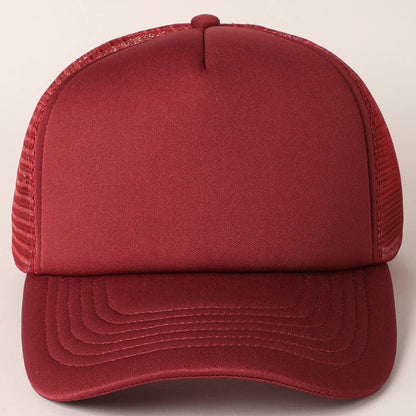 Fashion City - Solid Color Foam Mesh Back Trucker Hat