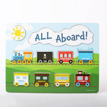 Swanson Christian Products - Wooden Puzzle  - Chunky Pieces - Plan of Salvation Train