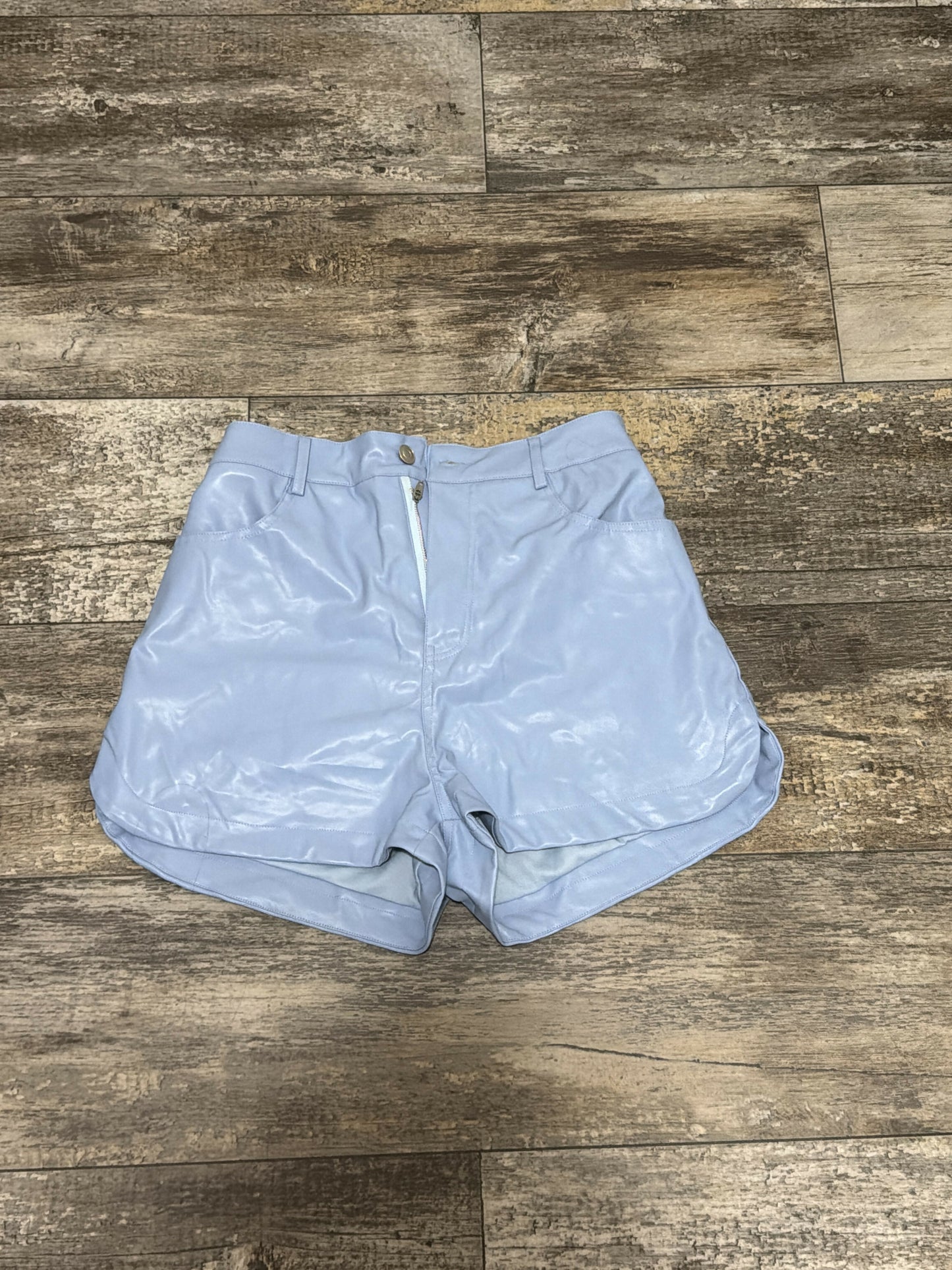 Blue leather shorts- size large